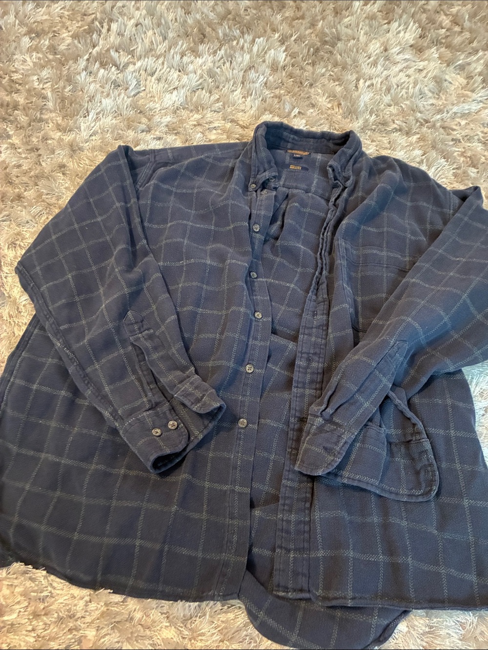 Coach Navy Plaid Cotton Shirt